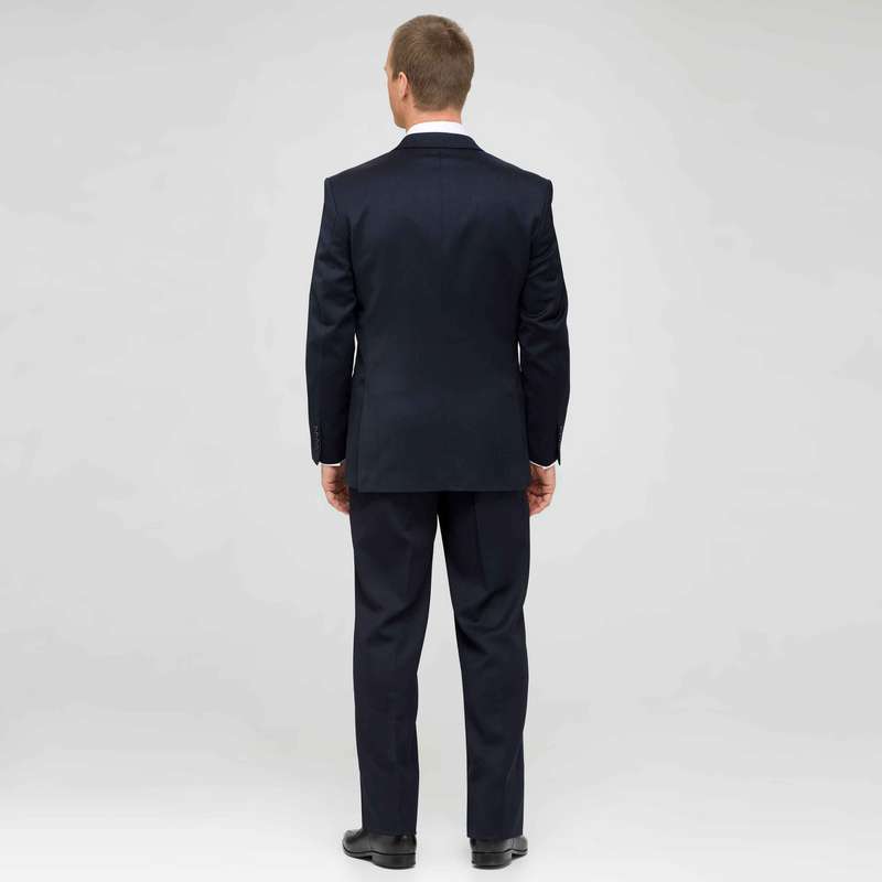 Navy Single Pleat Wool Suit, Navy, large