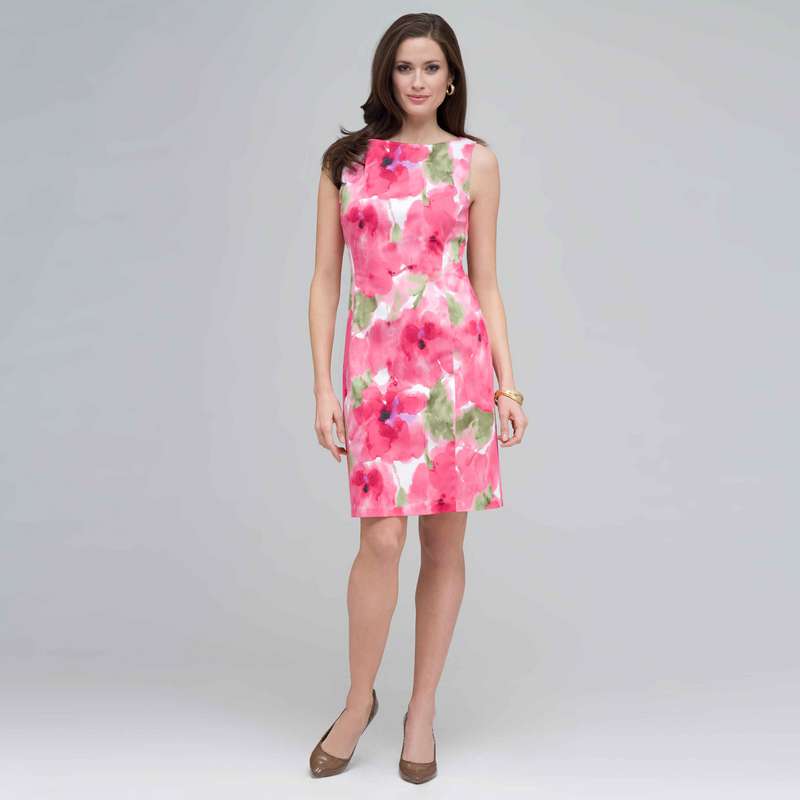 Floral Sheath Dress., , large